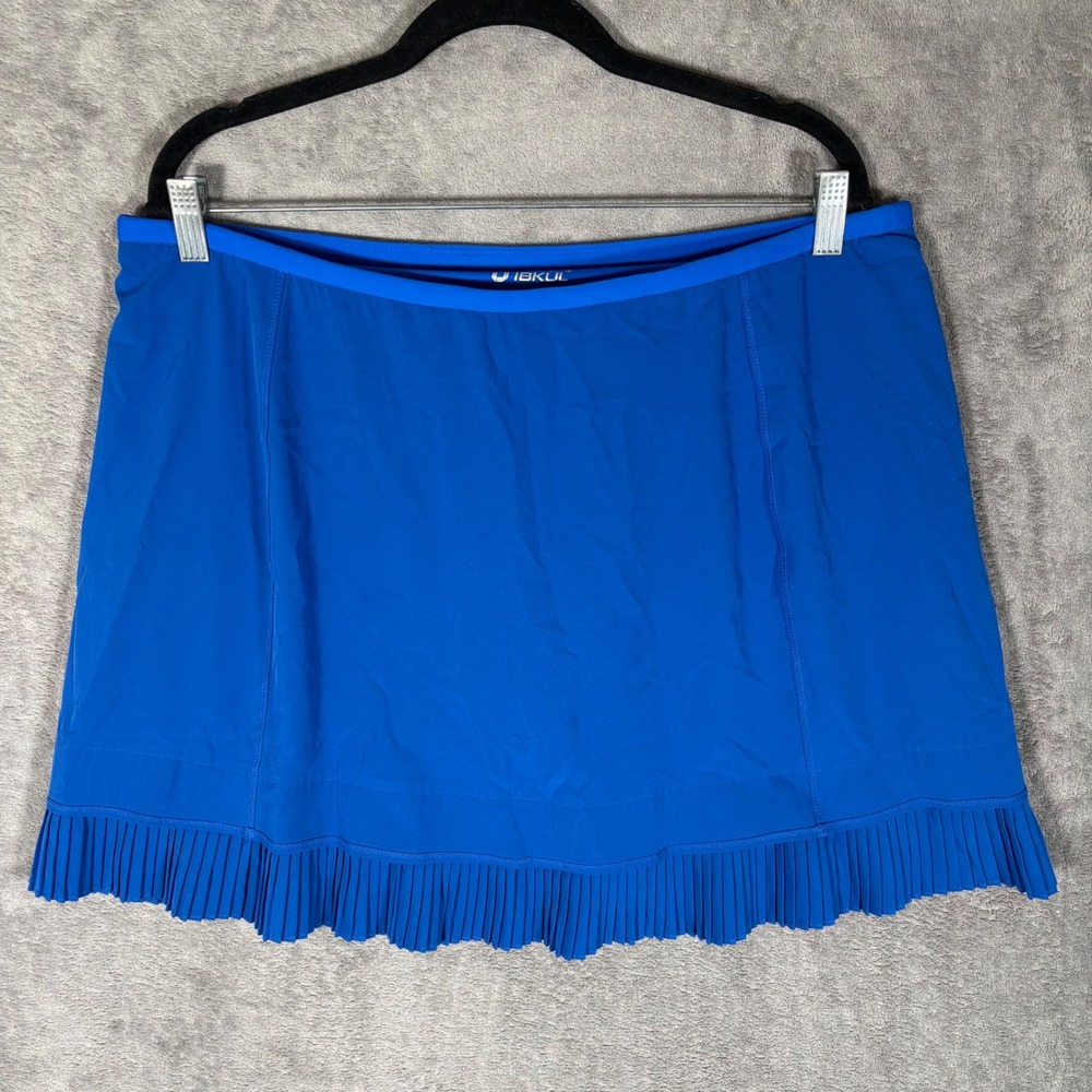 IBKÜL Womens XL Royal Blue Pleated Hem Golf Tennis Skort Activewear Gorpcore